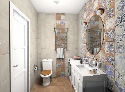 Дизайн-проект ванной комнаты - керамогранит Mainzu Land Anthology
