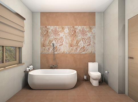  Дизайн-проект ванной комнаты - керамогранит Pamesa Tendenza и Eleganza