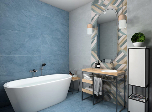  Дизайн-проект ванной комнаты - керамогранит Pamesa Fiume