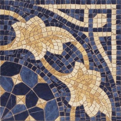 Угловой бордюр Vives Ceramica Cantonera Laertes Azul 43.5x43.5