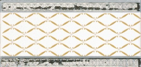 Бордюр Almera Ceramica Cenefa Delis Blanco Silver 10x20