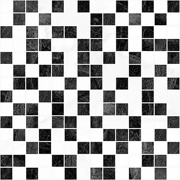 Мозаика Laparet (Россия) Crystal чёрный+белый 30x30