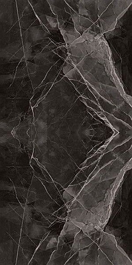 Керамогранит Kutahya Black Calacatta Book Match Kristal Rectified Parlak Nano 120x240