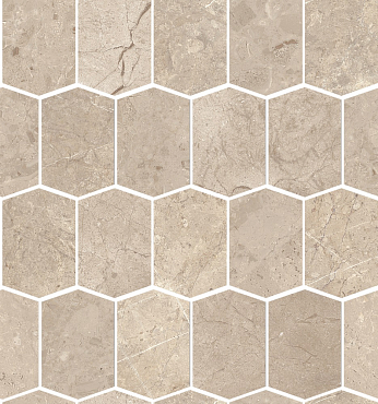 Мозаика Edimax Velvet Mosaico Hexagon White/Grey/Almond 31x35