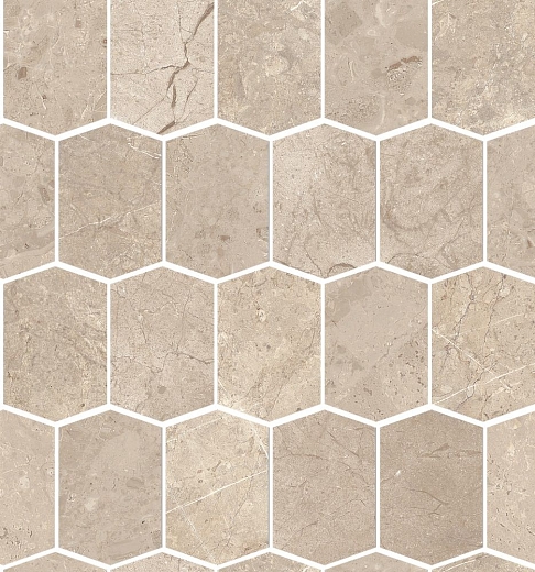 Мозаика Edimax Velvet Mosaico Hexagon White/Grey/Almond 31x35