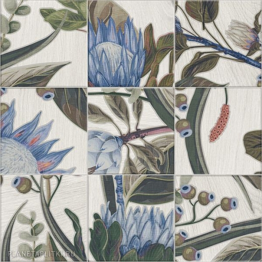 Декор Mainzu Bottega Decor Blue Leaves 20x20