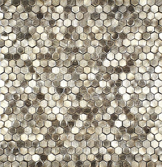 Мозаика Философия Мозаики Aluminium 3D Hexagon Gold 29.8x30.8
