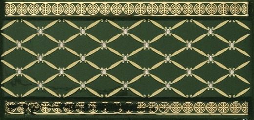 Бордюр Almera Ceramica Cenefa Delis Verde Botella Gold 10x20