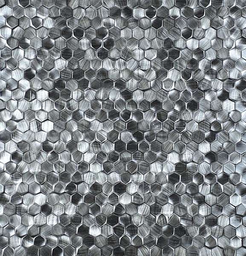 Мозаика Философия Мозаики Aluminium 3D Hexagon Metal Titanium 29.8x30.8