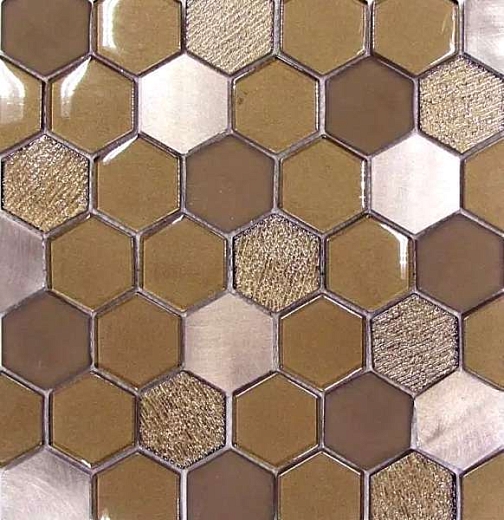 Мозаика Философия Мозаики Hexagon Brown Metal 48 30x30