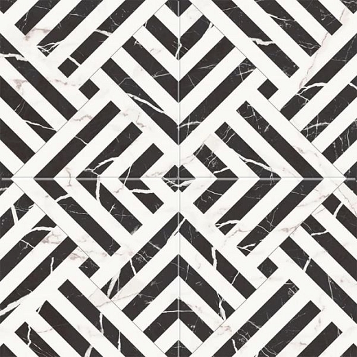 Керамогранит Etili Seramik Apollon Charcoal Black Pre-Cut 45x45