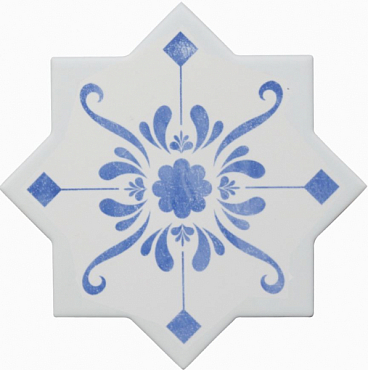 Керамогранит Cevica Star Dec Stencil Electric Blue 13.25x13.25