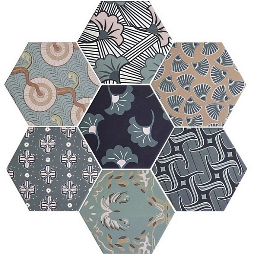 Керамогранит Cevica Good Vibes Mix Deco. Hex. 15x15