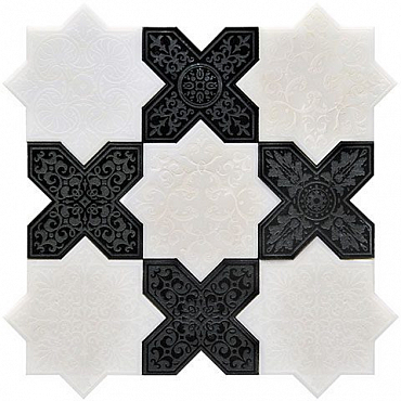 Мозаика Skalini PNT (WHITE-BLACK) (пара) 9.2x18.4