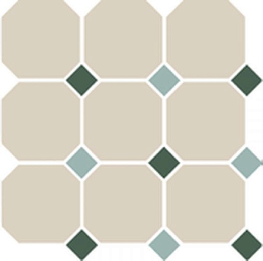 Керамогранит Topcer 4416 OCT18+13-B White Octagon 16 - Green 18 + Turquoise 13 Dots 30x30