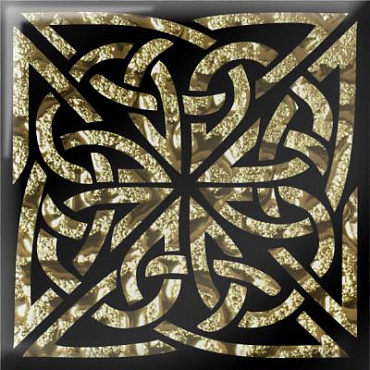 Вставка Роскошная мозаика Левадия золото 8x8