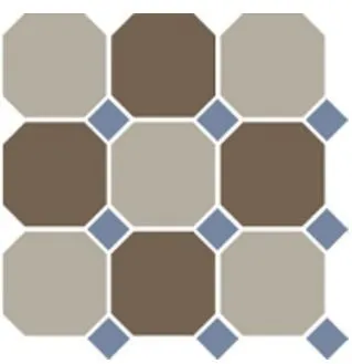 Керамогранит Topcer 4401+29 OCT11-A Beige 01 Coffe Brown 29 Octagon/Blue Cobalt 11 Dots 30x30