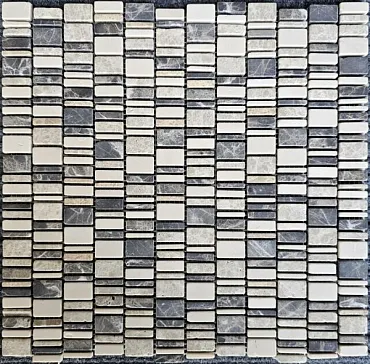 Мозаика из мрамора Pixel Mosaic PIX 319 Cream Nova, Dark Emperador, Light Emperador 30.7x31