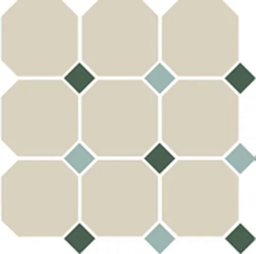 Керамогранит Topcer 4416 OCT18+13-B White Octagon 16 - Green 18 + Turquoise 13 Dots 30x30